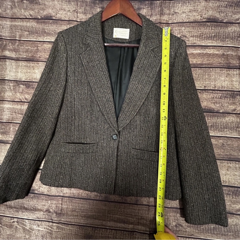 Pendleton Herringbone Blazer - Black And Brown - image 7